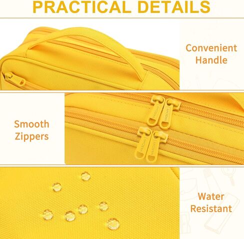 VASCHY Pencil Case, Large Cute Pencil Pen Pouch Organizer w Zippers Top Handle School Supplies for Kids,Teens,Students,Adults Yellow in Kuwait