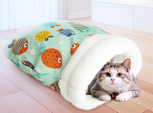 Soft & Safe Cat Tunnel Sleep Bag Bed Cozy Hideway for Kitty's Comfort (Pink, Large) in Saudi Arabia