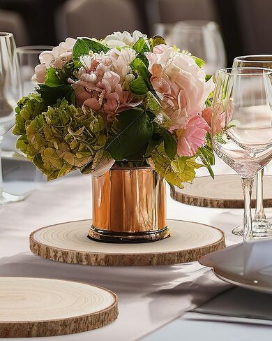 Set of (10) 10-11 Inches Large Wood Slices, Wood Centerpieces for Tables, Wood Slices for Centerpieces, Unfinished Wood Rounds for Wedding, Baby Shower, Party, Natural Paulownia Wooden Slabs in Saudi Arabia