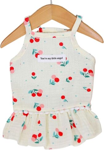 Floral Print Dog Dress Skirt for Small Medium Pet Skirt Soft Breathable Cotton Outfits in Saudi Arabia