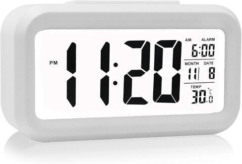 4.5" LED Display Digital Alarm Clock Battery Operated/Night Light with Indoor Temperature, Small Alarm Clock Bedrooms Beside Travel in Saudi Arabia