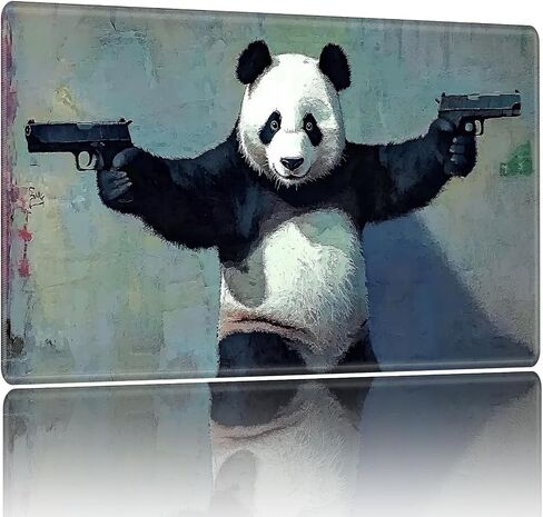 Playmat for MTG,Game Mat 24 x 14 inches, Non Slip Rubber Backing TCG and Board Game Mat for Cards,Mousepad Desk Mats-Panda in Saudi Arabia
