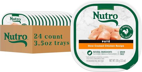 Nutro Natural Choice Wet Dog Food Paté Slow Cooked Chicken Recipe 3.5 oz. Trays, (24 Count, Pack of 1) in Saudi Arabia