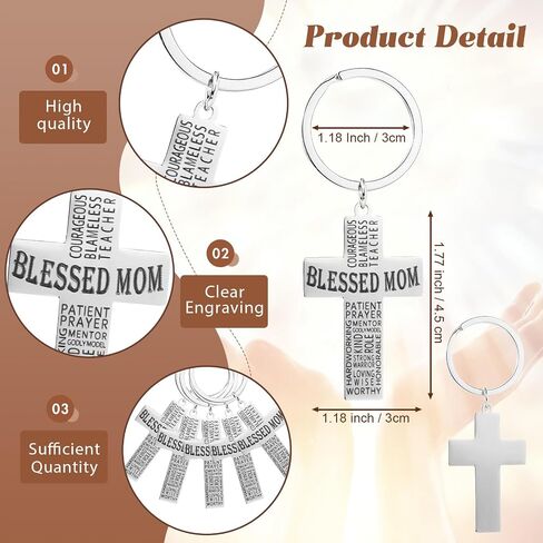 25 Sets Church Mothers Day Gifts Bulk Bible Verse Pen Cross Keychain Blessed Mom Christian Party Favors Gifts for Mother in Saudi Arabia