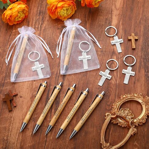 25 Sets Church Mothers Day Gifts Bulk Bible Verse Pen Cross Keychain Blessed Mom Christian Party Favors Gifts for Mother in Saudi Arabia