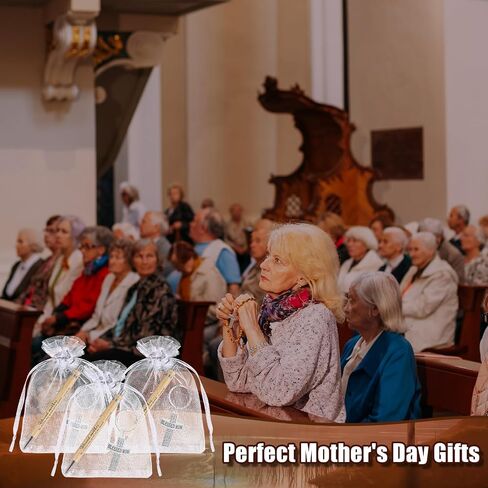 25 Sets Church Mothers Day Gifts Bulk Bible Verse Pen Cross Keychain Blessed Mom Christian Party Favors Gifts for Mother in Saudi Arabia