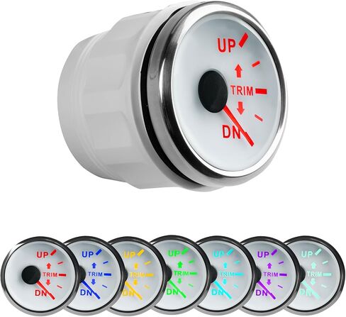 WATERWICH 2inch 52mm Right Balance Meter (7 Colors) 0-190 Resistance Signal for All Vehicle Ship Boat Yacht (White) in Saudi Arabia