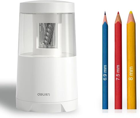 deli Electric Pencil Sharpener for Colored Pencils Sharpener Electric Plug in for 6.9-8 mm Large Pencils, Pencil Sharpener for Kid Cordless Pencil Sharpeners Electric for Classroom Home(Black) in Saudi Arabia