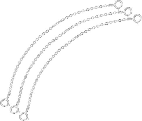 uxcell 3 pcs قلادة تمديد 925 سلاسل امتداد الفضة sterling 50 مم مع مشابك لسوار قلادة صنع المجوهرات ، الذهب in Kuwait