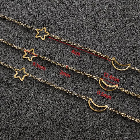UMAOKANG 16.4 Feet Gold Moon Star Chain for Jewelry Making Stainless Steel Bulk Chains on Spool with Jewelry Accessories in Saudi Arabia