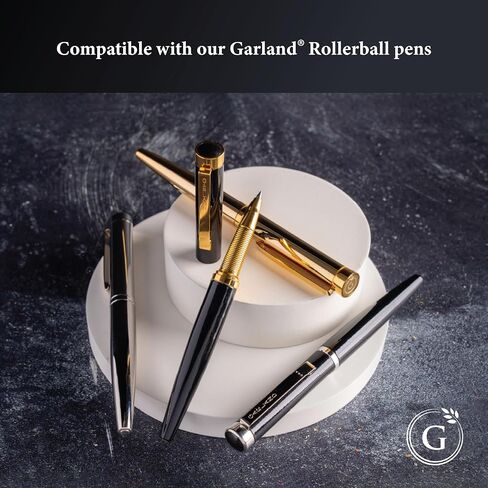 Garland Safety Ceramic Rollerball Refill, Stainless Steel Tip, 0.6mm Medium Point, Smooth Writing German Ink, Schmidt 888 Size, 3 Pack (Black) in Saudi Arabia