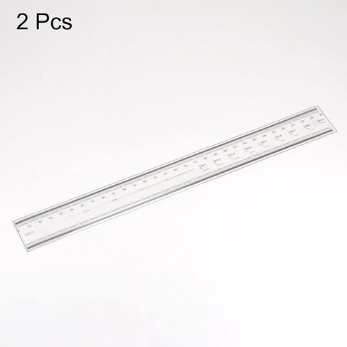 HARFINGTON 2pcs Film Flexible Ruler 30cm 0.1mm Scale with R Angle & Width Lines PET Plastic Folding Straight Ruler Calibration Soft Ruler Measuring Tool for Factory, Transparent in Saudi Arabia