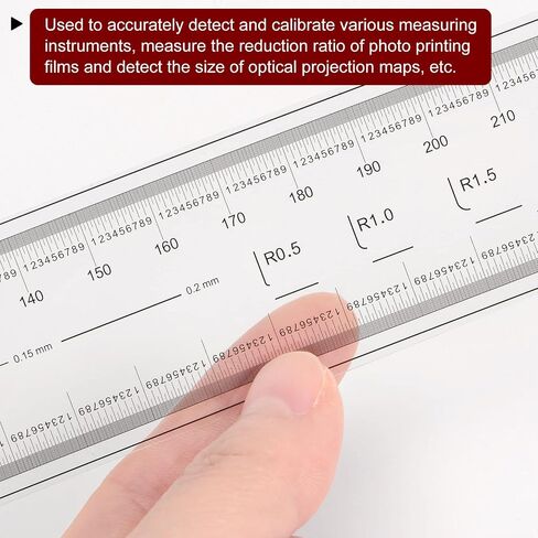 HARFINGTON 2pcs Film Flexible Ruler 30cm 0.1mm Scale with R Angle & Width Lines PET Plastic Folding Straight Ruler Calibration Soft Ruler Measuring Tool for Factory, Transparent in Saudi Arabia