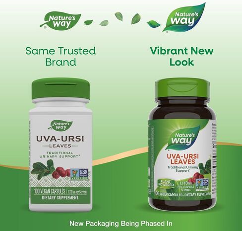 Nature's Way Uva Ursi – 1,110 mg per 3-capsule Serving - Traditional Urinary Support* - Non-GMO Project Verified - Herbal Dietary Supplement - Gluten Free - 100 Vegan Capsules in Saudi Arabia