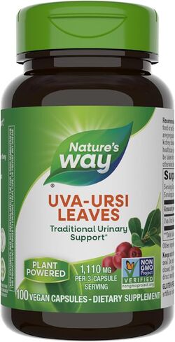 Nature's Way Uva Ursi – 1,110 mg per 3-capsule Serving - Traditional Urinary Support* - Non-GMO Project Verified - Herbal Dietary Supplement - Gluten Free - 100 Vegan Capsules in Saudi Arabia