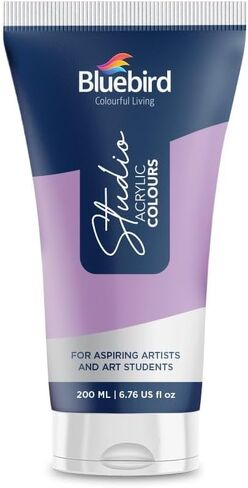 Bluebird Studio Acrylic Paint Tube - Black 6.76 Fl Oz / 200ML - Non Toxic, Rich Pigments for Painters, Adults & Kids, Ideal for Canvas, Wood, Clay, Ceramic & More in Kuwait