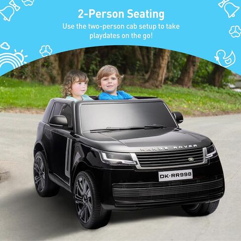 24V 7AH 2-Seater Licensed Land Rover Ride On Car Toy w/Parent Remote Control, MP3 Player，Black in Saudi Arabia