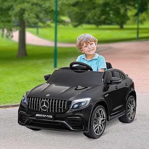 Aosom 12V طفل صغير على السيارة مع التحكم عن بعد ، مرسيدس بنز AMG GLC63S كوبيه ، سيارة كهربائية مع 2 سرعة ، مشغل mp3 ، الضوء ، القرن ، الأغاني ، التعليق ، الأسود in Kuwait