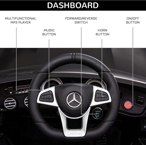 Aosom 12V طفل صغير على السيارة مع التحكم عن بعد ، مرسيدس بنز AMG GLC63S كوبيه ، سيارة كهربائية مع 2 سرعة ، مشغل mp3 ، الضوء ، القرن ، الأغاني ، التعليق ، الأسود in Kuwait