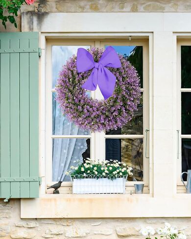 DDHS 20'' Boxwood Wreaths Front Door Artificial Spring Wreath. Wreaths for Front Door Farmhouse Wedding Green Year Round Indoor Outdoor for Summer Wreath St Patricks Day Decorations -(Hello Sign) in Kuwait