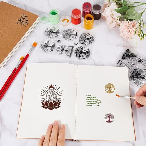 CRASPIRE 4 Styles Horse Clear Stamps Animal Word Reusable Background Postmark Retro Transparent Silicone Stamp Seals for Journaling Card Making Decor DIY Scrapbooking Supplies in Kuwait