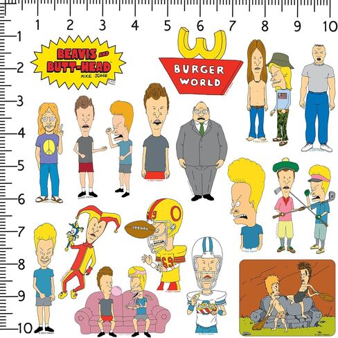 Beavis and Butthead 50CT Vinyl Large Deluxe Stickers Variety Pack - Laptop, Water Bottle, Scrapbooking, Tablet, Skateboard, Indoor/Outdoor - Set of 50 in Saudi Arabia