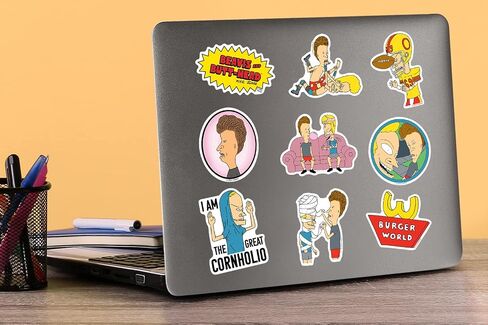 Beavis and Butthead 50CT Vinyl Large Deluxe Stickers Variety Pack - Laptop, Water Bottle, Scrapbooking, Tablet, Skateboard, Indoor/Outdoor - Set of 50 in Saudi Arabia