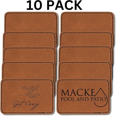 Leather Patches for Hats (10 Pack) 1.5 x 2in, Leather Patches for Laser Engraving, Adhesive Patch (Rectangle) in Saudi Arabia