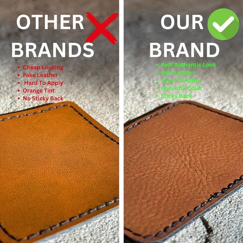 Leather Patches for Hats (10 Pack) 1.5 x 2in, Leather Patches for Laser Engraving, Adhesive Patch (Rectangle) in Saudi Arabia