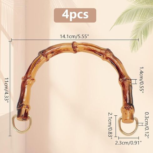 PH Pandahall 4 Pack على شكل حرف U مقاولات مقابض حقيبة يد على شكل حرف U بمقابض الأكياس البلاستيكية بديلة حزام مع قفل سبائك لصنع كيس الكتف كيس الكروشيه in Kuwait
