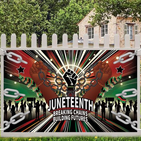 Juneteenth Decorations Banner for Home, Office & Party – Happy Juneteenth Banner for Work, Celebration & Outdoor Events, 70.87 x 45.3 Inches in Saudi Arabia