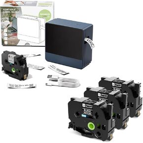 Label Maker Machine with Tapes 24mm 0.94 Laminated, P780BT Bluetooth PC Wireless Connectable Label Maker Print-Labels up to 1 Inch, Rechargeable Labeler with Multiple Fonts for Office