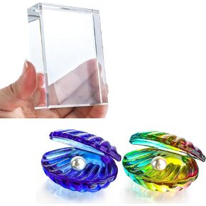 H&D Hyaline & Dora Clear Crystal Rectangle Weightwight و 2pcs التماثيل الصوفية الكريستالية مع هدايا قشرة الكريستال ديكور لؤلؤة للنساء