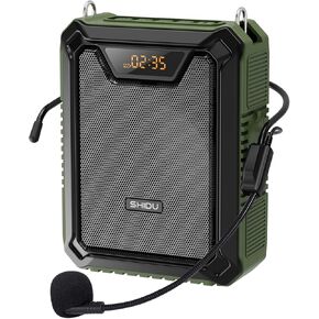 SHIDU Portable Bluetooth Voice Amplifier IPX5 Waterproof Voice Amplifier 18W Loud Speaker 2500mAh Large Capacity Rechargeable Battery PA Systems Speaker for Teachers,Classroom, Meetings and Outdoors