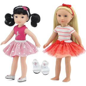Emily Rose 14" Fashion Doll Clothes Value Gift Bundle | 8 PC Pink Tutu Unicorn Set & Coral Tutu Outfit with Matching Hairbands & Shoes | Fits 14.5-inch Glitter Girls Dolls | USA Business