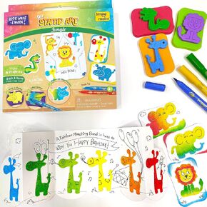 Imagimake Stamp Art Kingdom | الحرف للأطفال الذين تتراوح أعمارهم بين 3-5 | طوابع للأطفال مع أقلام مزج سهلة | الفنون والحرف للأطفال الذين تتراوح أعمارهم بين 3-5 | هدايا للأطفال الصغار | هدايا للفتيات والفتيان 3 ، 4 ، 5 سنوات