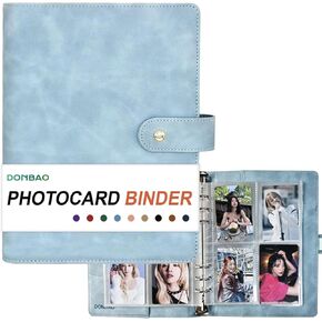 A5 Kpop Photocard Binder, 6 Ring Binder Collector’s Album with 240 Card Slots, PU Leather Cover for Organizing K-Pop, Trading Cards, Game Cards & Memorabilia (Blue)