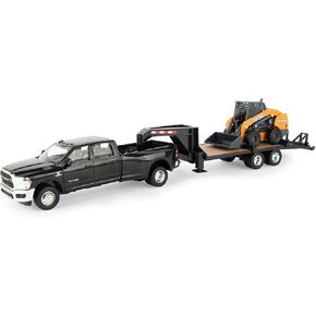 CASE IH1/32 BIG FARM RAM CAB DILAY مع مقطورة LOWBOY وحالة SV340B SKIDSTEER LOADER 47155 ، للجنسين البالغين