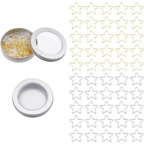 Hobbspring 72pcs 2 ألوان علامات غرزة معدنية النجمة علامات غرزة الحياك