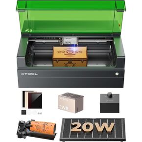 Xtool S1 20W Rotary Bundle مع وحدة ليزر 1064nm ، (20،000 ميجاوات) نقاش ليزر من الفئة 1 ، ملائمة للمبتدئين وصنع الهدايا مع المعادن والخشب