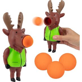 لعبة Hog Wild Moose Ball Popper Toy - تشمل 4 كرات رغوة ناعمة - الضغط على كرات بوب تعمل بالهواء تصل إلى 20 قدمًا - قاذفة آمنة للعب الداخلي/الخارجي - هدية تفضيل الحفلات للأطفال ، والبنات ، والأولاد الذين تتراوح أعمارهم بين 5+