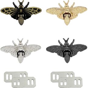 Miao Jin 4 مجموعات 3D شكل Bee Bag Flip Buckles Parse Pass ، قفل محفظة قفل القفل ، إغلاق قابض القفل لـ DIY Leathercraft Bage حقيبة حقيبة اليد صنع محفظة