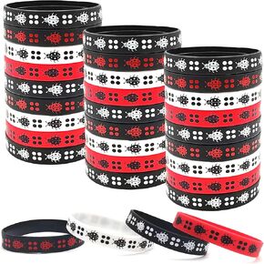 24PCS Ladybug Silicone Bracelets Wristband Party Favors -Beetle Theme Decorations Birthday Baby Shower Supplies Carnival/Events/Prize