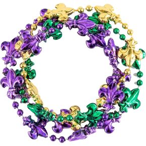 Vibrant Mardi Gras Bead Bracelets - 8" (Pack of 4) - Assorted Colors, Ideal for Festive Parties & Parades - Comfortable Fit, Stunning Design