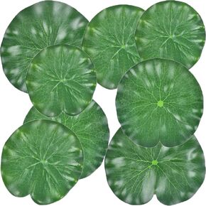 8 Pcs Pond Plants, 4 Size Artificial Lotus Leaves, Realistic Floating Foam Water Lily Pads Ornaments, Plastic Fake Foliage Pond Decor for Patio Koi Fish Pond Pool Aquarium
