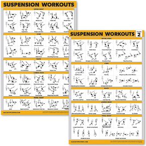 Palace Learning 2 Pack Suspension Procleout Posters - Volume 1 و 2 - مغلفة بمخططات تمرينات إطار بلاستيكية - 18 "× 24" المجلد. 1 و 2