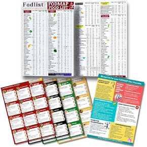 مجموعة من 6 مخطط قائمة الطعام Fodmap ، خطة الوجبات ، وملصق FODMAP النظام الغذائي. 514 الأطعمة الشائعة. قائمة غذائية منخفضة FODMAP المنخفضة من الأطعمة ، كتيب الطعام المنخفض FODMAP للمبتدئين ، القائمة الغذائية لتخفيف أعراض IBS.