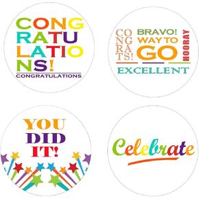 Congratulations Stickers Assortment Congrats Envelopes Seals,Graduation,Encouragement Labels for Men,Women,and Kids,2 Inch 504 Pcs