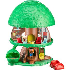 Timber Tots: The Magic Tree House-16pc playet nature ، اثنين من التماثيل الحيوانية ، إكسسوارات لعبة وأثاث لعبة ، تكشف عن الغرفة المنبثقة ، الأطفال-توددلرز 18mo+