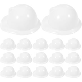 Ciieeo 40pcs Mini Construction Hat Miniature Bottle Topper Hats Miniature Dolls Construction Hat Mini Hard Hats Miniature Dolls Safety Mini Doll Helmet Plastic Child Work Hat White